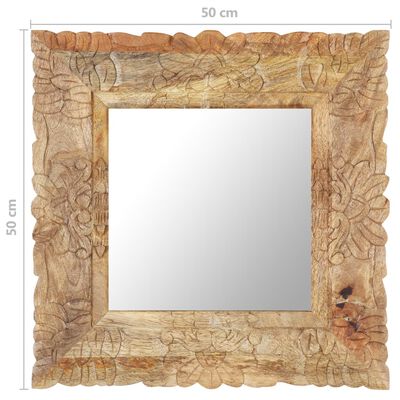 vidaXL Miroir 50x50 cm Bois de manguier massif