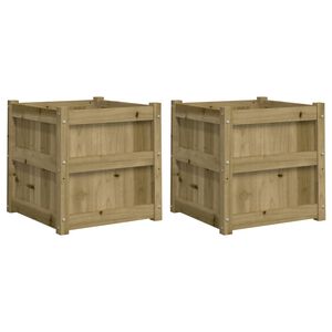 vidaXL Jardini&egrave;res 2 pcs bois de pin impr&eacute;gn&eacute;