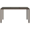 vidaXL Table de jardin avec dessus en verre marron r&eacute;sine tress&eacute;e