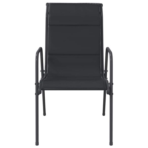 vidaXL Chaises de jardin 4 pcs Acier et textil&egrave;ne Noir