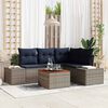 vidaXL Ensemble de canap&eacute; de jardin avec coussin 5 pcs Gris polyrotin