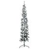 vidaXL Demi sapin de No&euml;l artificiel mince avec neige floqu&eacute;e 210 cm