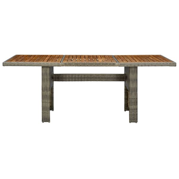vidaXL Table de jardin Marron R&eacute;sine tress&eacute;e et bois d'acacia massif