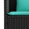 vidaXL Banc de jardin avec coussins noir résine tressée
