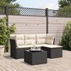 vidaXL Salon de jardin 5 pcs avec coussins noir r&eacute;sine tress&eacute;e
