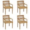 vidaXL Chaises Batavia avec coussins lot de 4 Bois de teck solide