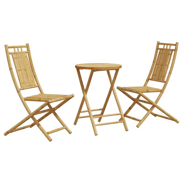 vidaXL Ensemble de bistro 3 pcs bambou