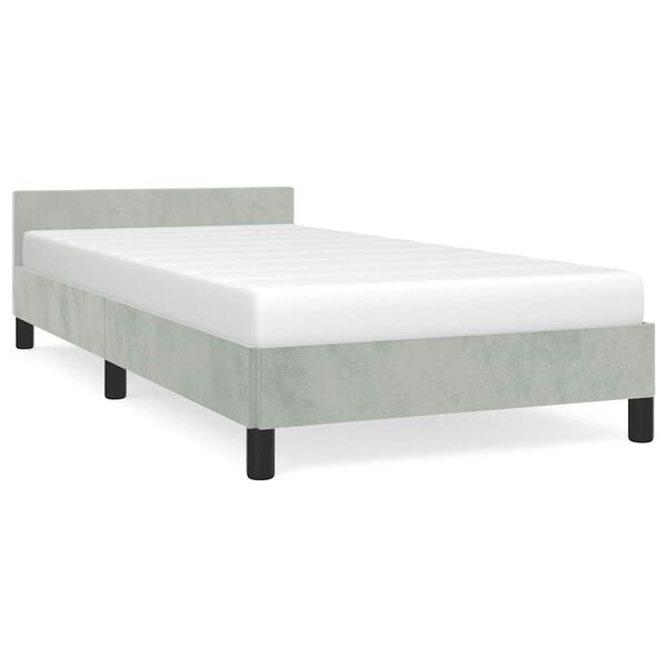vidaXL Cadre de lit sans matelas gris clair double XL velours