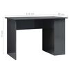 vidaXL Bureau Gris brillant 110x60x73 cm Aggloméré