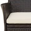 vidaXL Ensemble de bistro de jardin 5 pcs coussins marron poly rotin