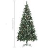 vidaXL Arbre de No&euml;l artificiel pr&eacute;-&eacute;clair&eacute; et boules 210 cm