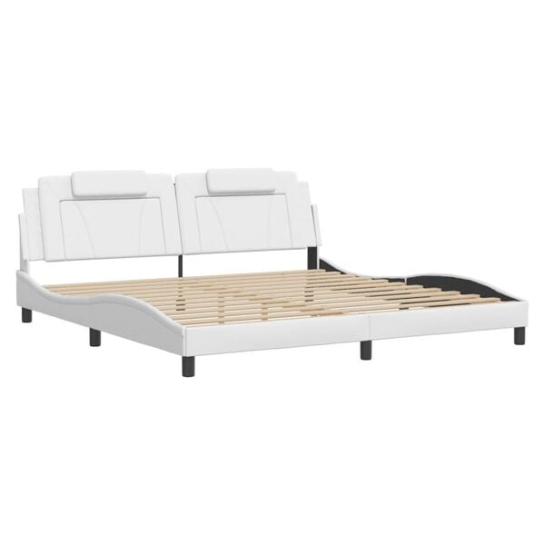 vidaXL Cadre de lit Viana avec LED sans matelas blanc 193x203 cm