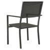 vidaXL Chaises de jardin lot de 4 Textil&egrave;ne et acier Noir anthracite