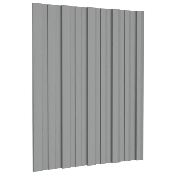 vidaXL Panneaux de toiture 12 pcs Acier galvanisé Gris 60x45 cm