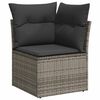 vidaXL Canap&eacute; d'angle de jardin avec coussins gris r&eacute;sine tress&eacute;e