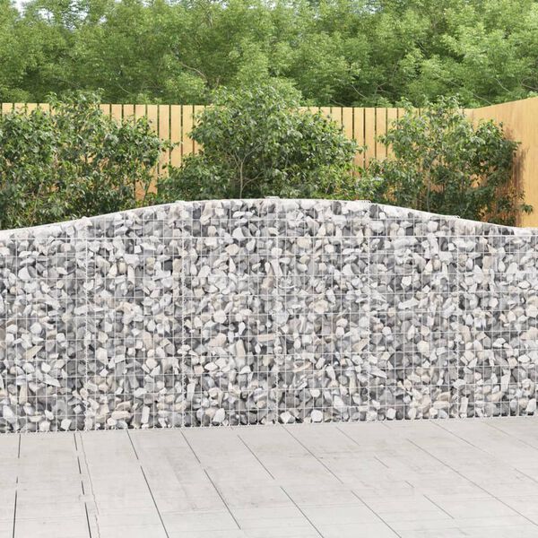 vidaXL Paniers &agrave; gabions arqu&eacute;s 2 pcs 400x30x100/120 cm Fer galvanis&eacute;