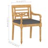 vidaXL Chaises Batavia lot de 4 avec coussins Bois de teck solide