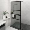 vidaXL Paroi de douche avec &eacute;tag&egrave;re Noir 100x195cm Verre ESG&Aluminium