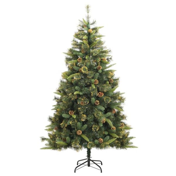 vidaXL Sapin de No&euml;l artificiel articul&eacute; avec pommes de pin 180 cm