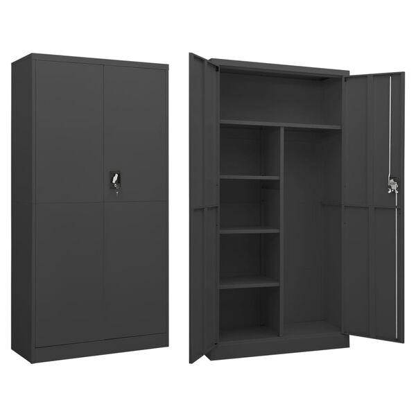 vidaXL Armoire &agrave; casiers Anthracite 90x40x180 cm Acier