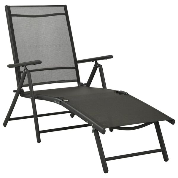 vidaXL Salon de jardin 3 pcs textilène et aluminium noir