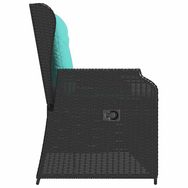 vidaXL Banc de jardin avec coussin Noir Poly rotin