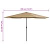vidaXL Parasol de jardin avec mât en métal 390 cm taupe