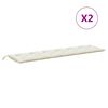 vidaXL Coussins de banc de jardin lot de 2 crème mélangé tissu