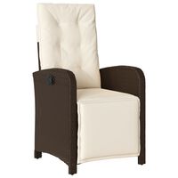 vidaXL Chaise inclinable de jardin repose-pied marron résine tressée