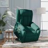 vidaXL Fauteuil inclinable de massage vert fonc&eacute; tissu