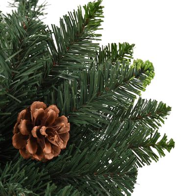 vidaXL Sapin de Noël artificiel avec pommes de pin Vert 180 cm