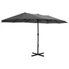 vidaXL Parasol d'ext&eacute;rieur poteau en aluminium 460x270 cm anthracite