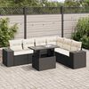 vidaXL Salon de jardin 7 pcs avec coussins noir r&eacute;sine tress&eacute;e