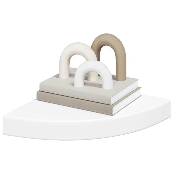 vidaXL &Eacute;tag&egrave;re d'angle flottante blanc 25x25x3,8 cm MDF