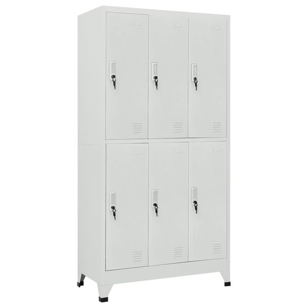 vidaXL Armoire &agrave; casier avec 6 compartiments Acier 90x45x180 cm Gris