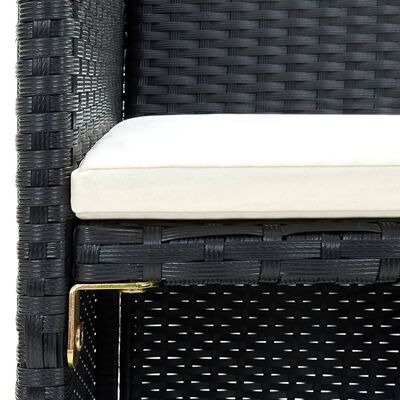 vidaXL Salon de jardin 4 pcs avec coussins Résine tressée Noir