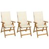 vidaXL Chaises pliables de jardin lot de 3 avec coussins Bois d'acacia