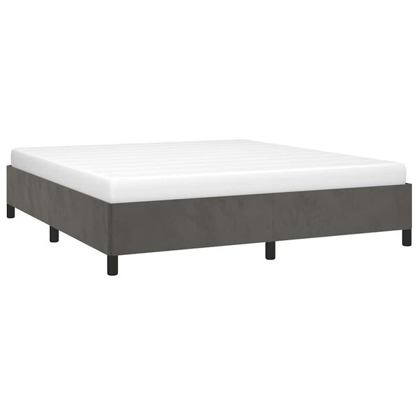 vidaXL Cadre de lit sans matelas gris fonc&eacute; California velours