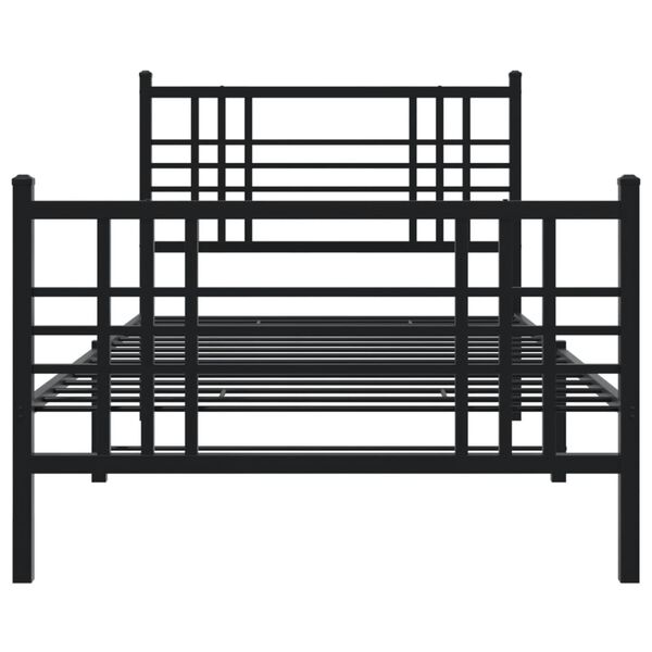 vidaXL Cadre de lit métal sans matelas et pied de lit noir 100x200 cm