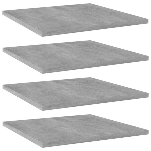 vidaXL Panneaux de biblioth&egrave;que 4 pcs gris b&eacute;ton bois d&rsquo;ing&eacute;nierie