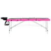 vidaXL Table de massage pliable 4 zones Aluminium Noir et rose