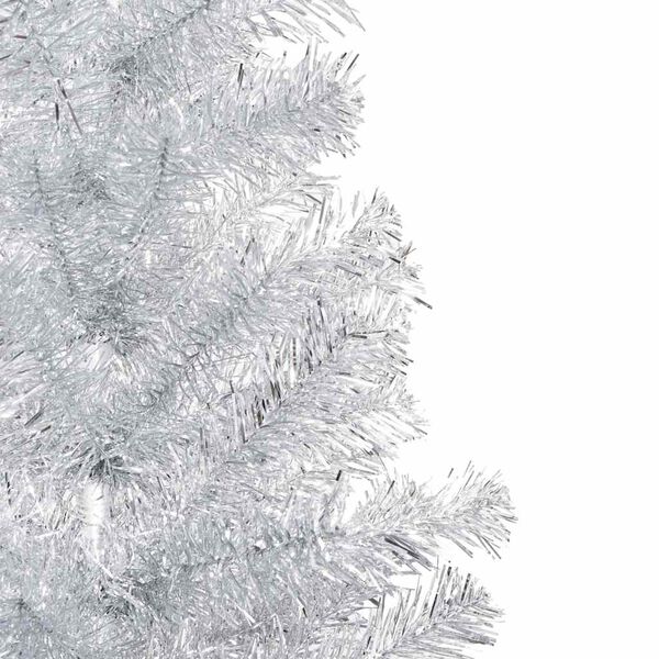 vidaXL Arbre de No&euml;l artificiel pr&eacute;-&eacute;clair&eacute;/boules argent&eacute; 210 cm PET