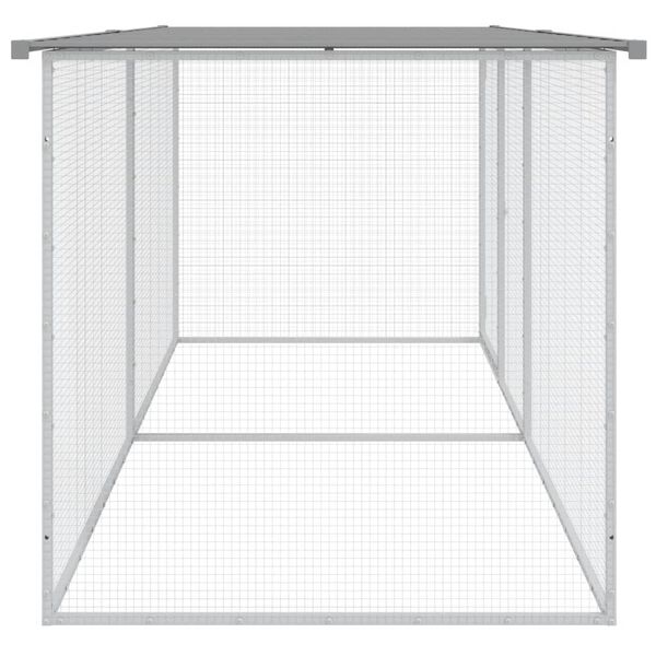 vidaXL Cage à poulets avec toit gris clair 203 x 98 x 90 cm en acier galvanisé