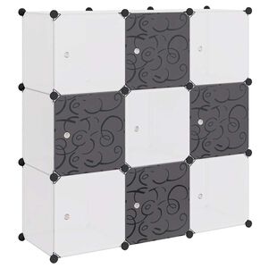 vidaXL Organisateur de rangement cube avec 9 compartiments Noir/Blanc