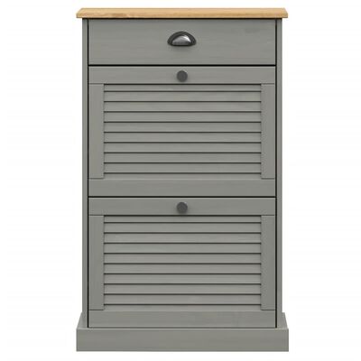 vidaXL Armoire à chaussures VIGO 60x35x96 cm gris bois massif de pin