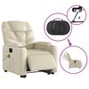 vidaXL Fauteuil inclinable de massage électrique crème similicuir