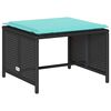 vidaXL Salon de jardin 5 pcs avec coussins empilable noir polyrotin
