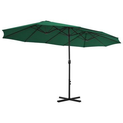 vidaXL Parasol d'extérieur et mât en aluminium 460x270 cm vert