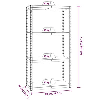 vidaXL Étagères à 4 niveaux 3 pcs Bleu Acier et bois d'ingénierie