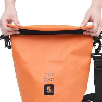 vidaXL Sac sec Orange 5 L PVC